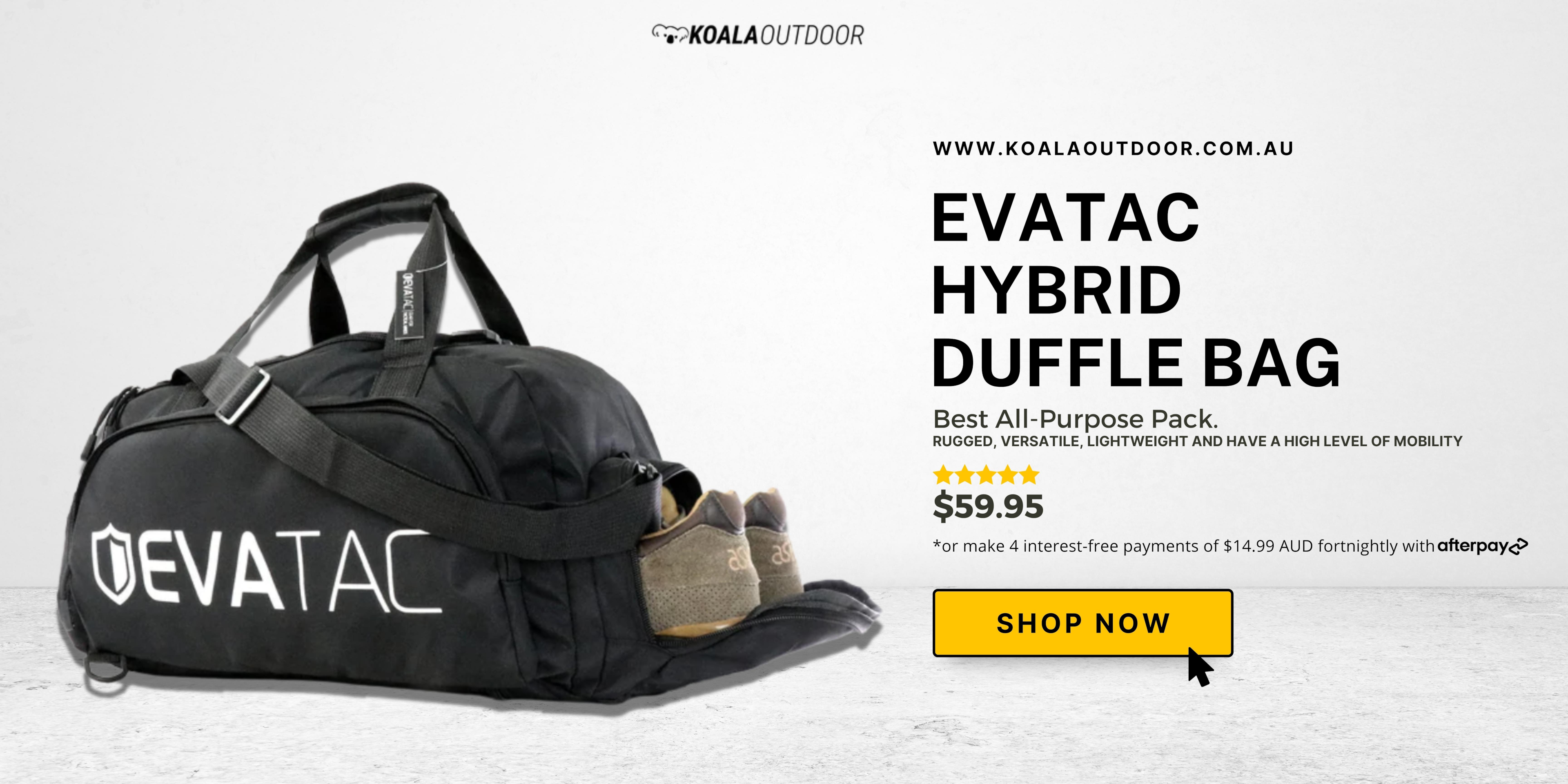 Evatac duffle bag durable exterior shoulder straps