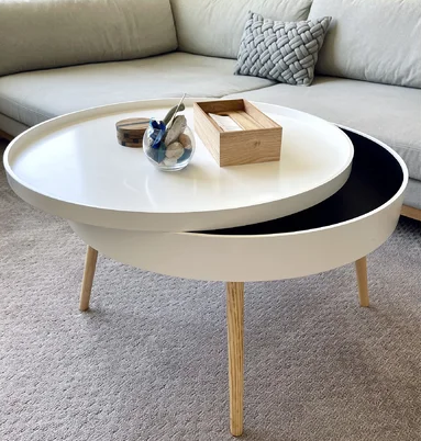 coffee table with removable top for storage