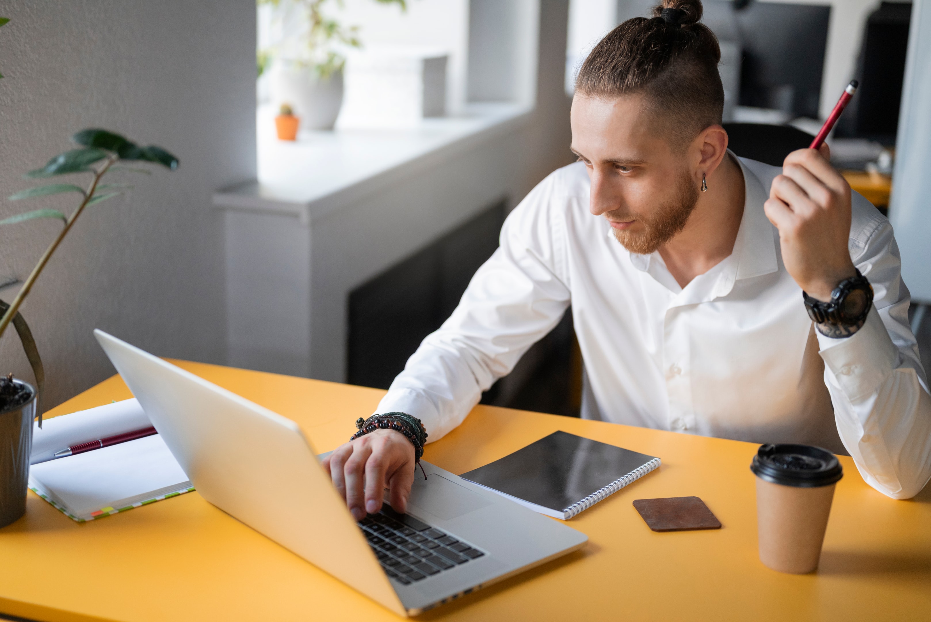 person working on a laptop