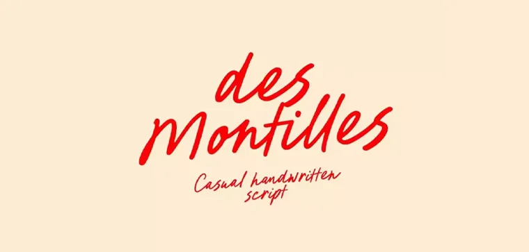 Des Montilles is a refined script logo font that is reminiscent of handwork