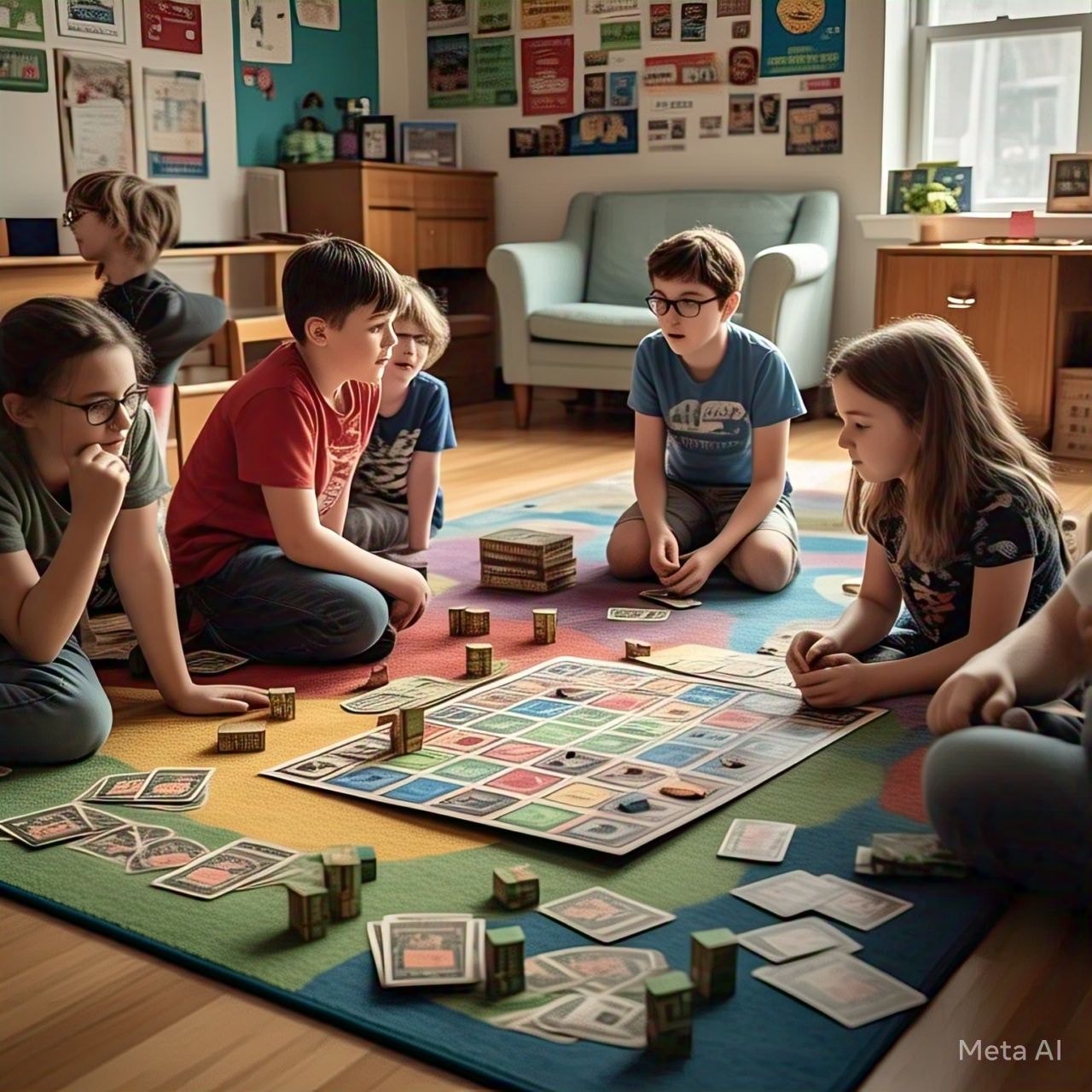 playing a STEM board game, applying real-world skills like money management and strategic decision-making, reinforcing practical learning through game mechanics