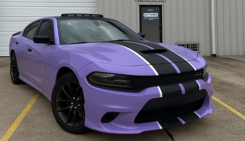 A car with vinyl wrap with best final installation