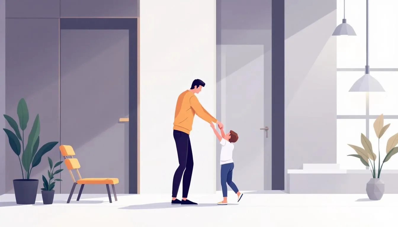A parent picking up a child from a supervised visit, highlighting visitation rights.