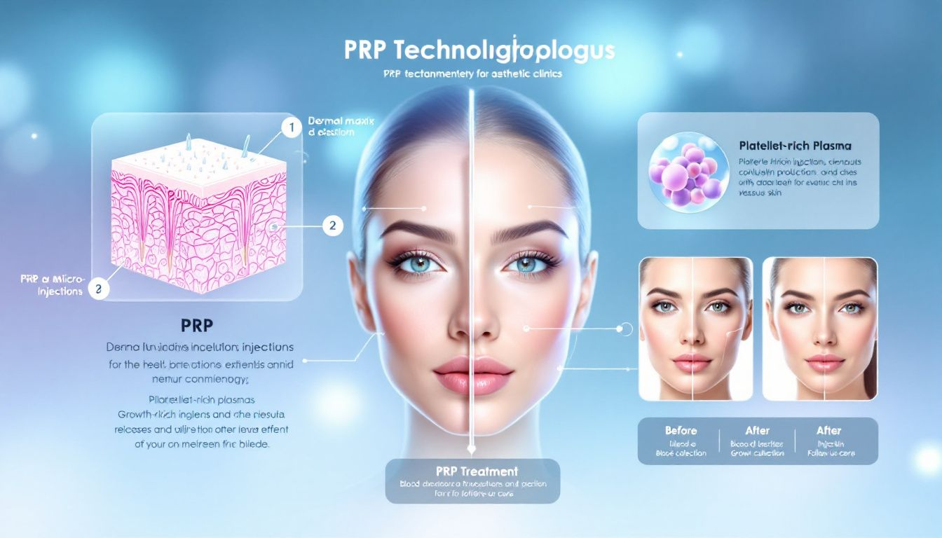 Una ilustración de innovaciones en tecnología de PRP para clínicas estéticas.