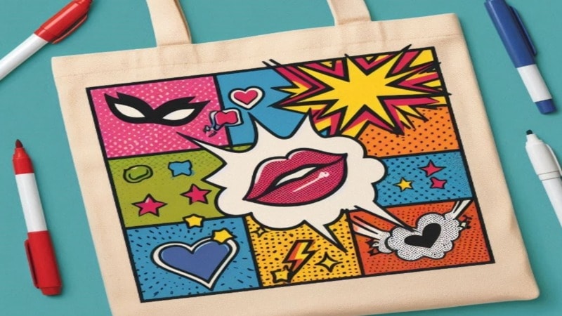 Pop Art-Inspired Design tote bag