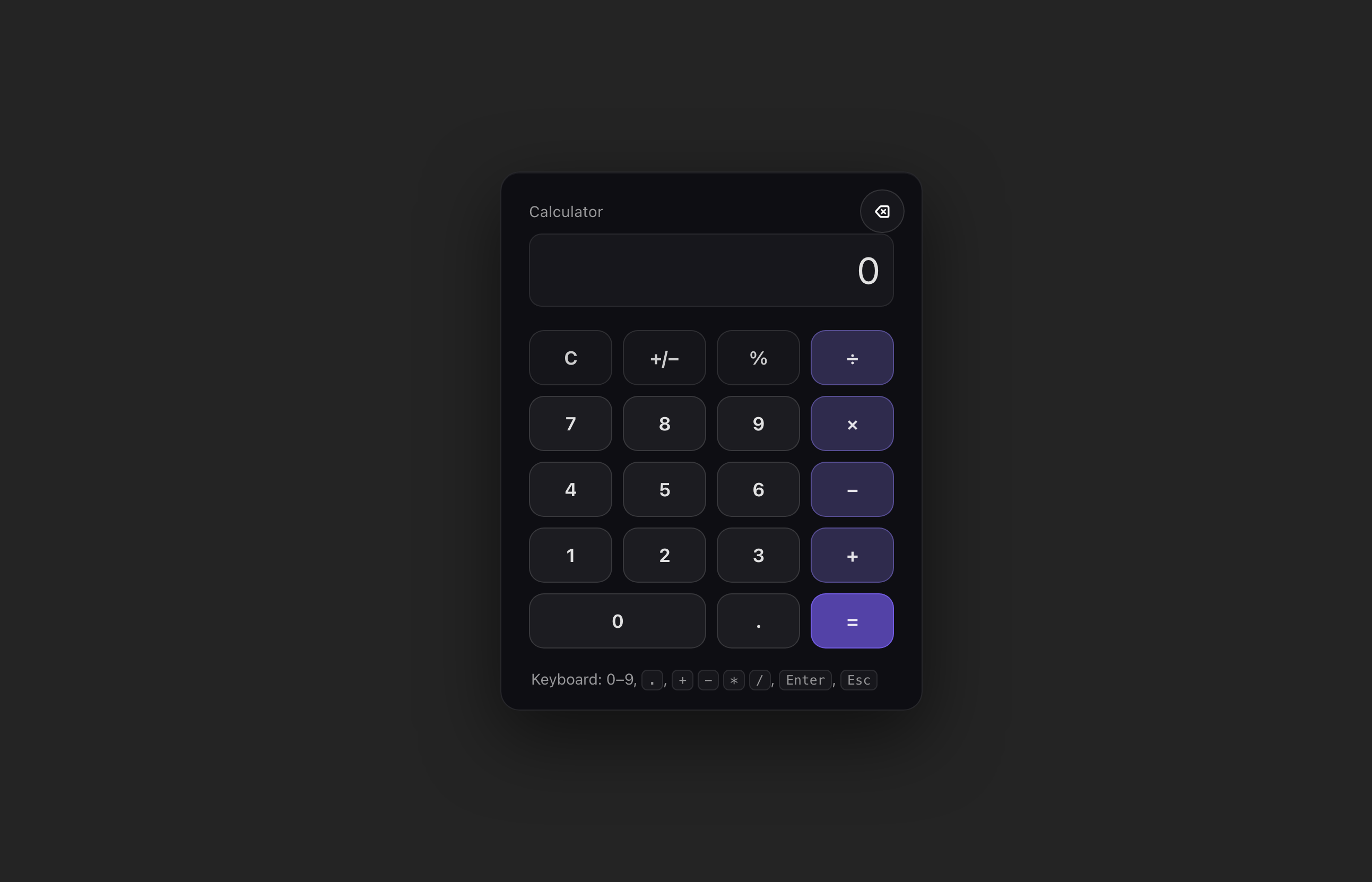 Cursor centered the Calculator app