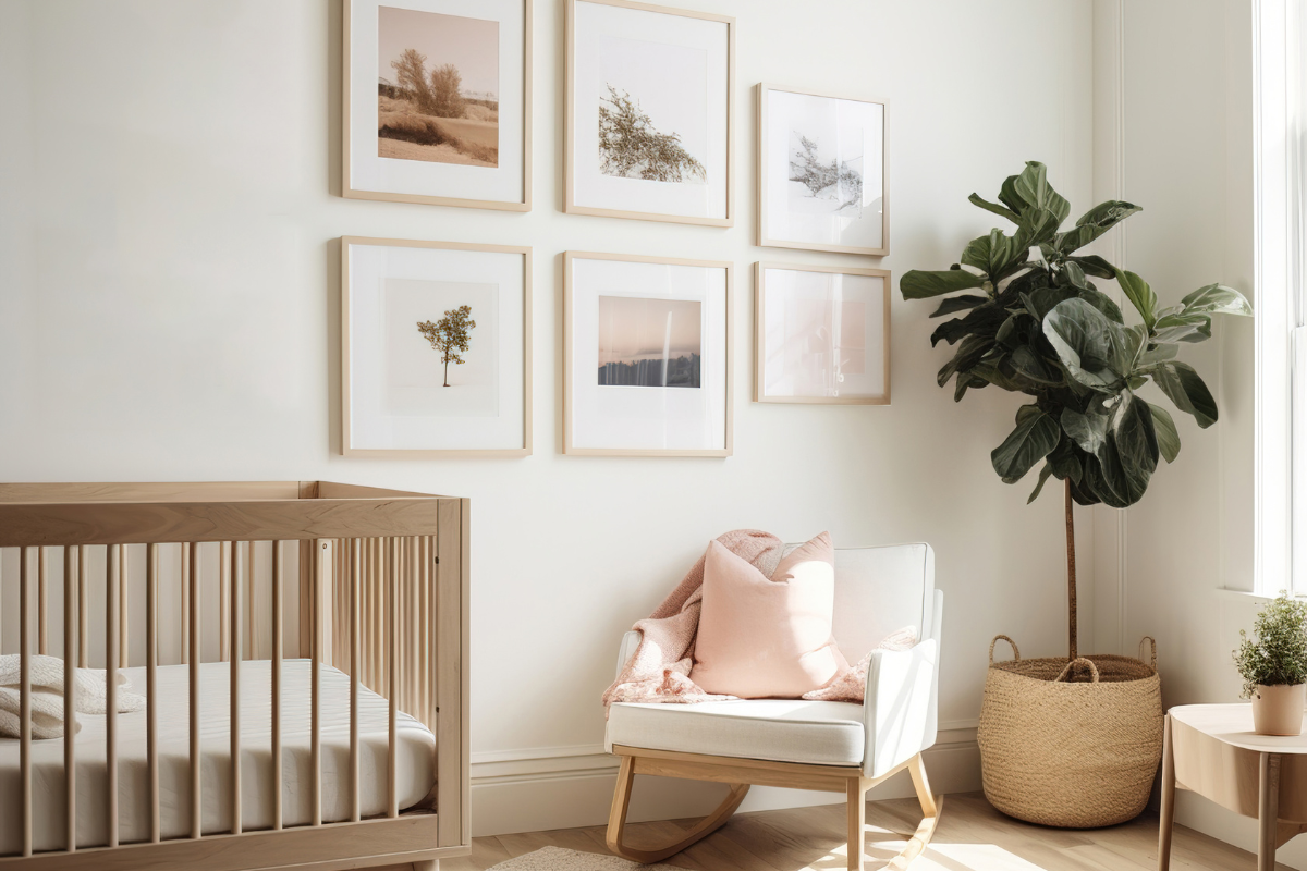 Gallery wall with various frames