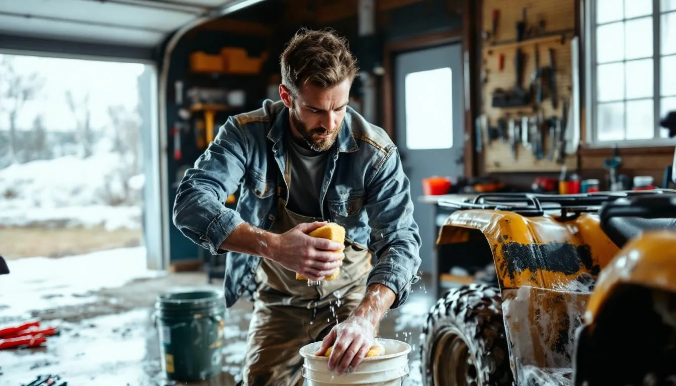 Cleaning an ATV before winter storage