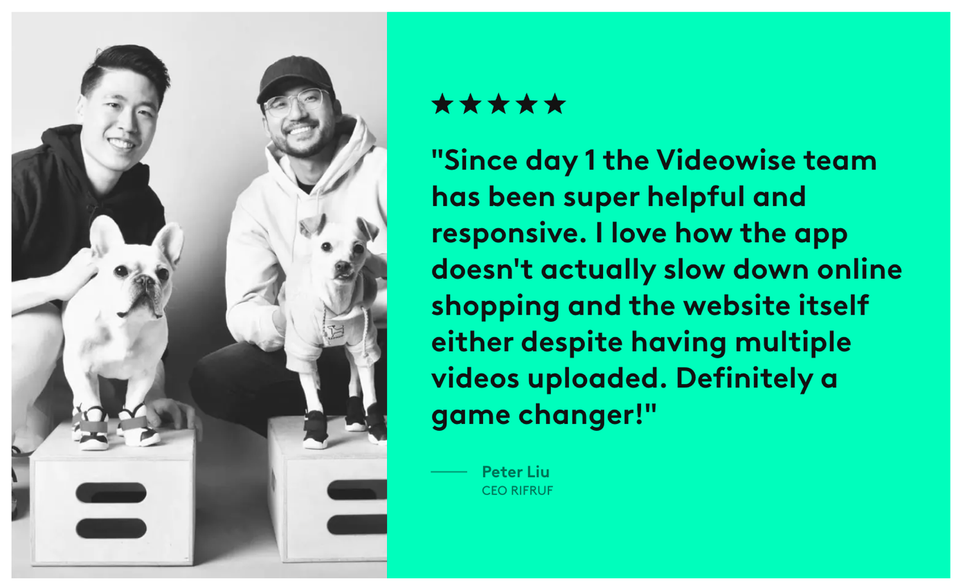 RIFRUF interactive video testimonial for Videowise
