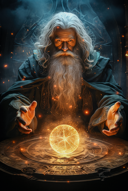 ai generated, magician, orb