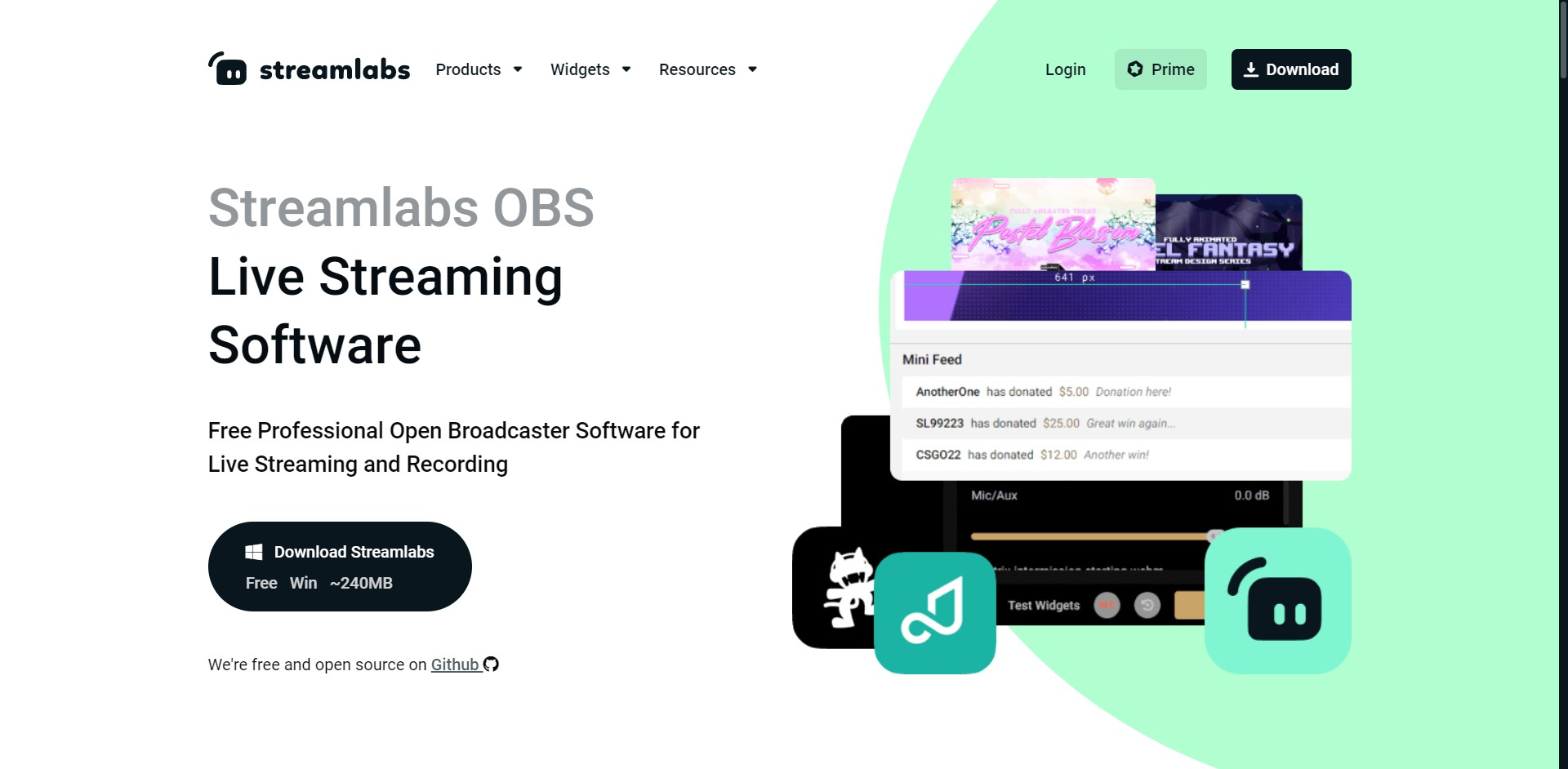 Streamlabs OBS main page