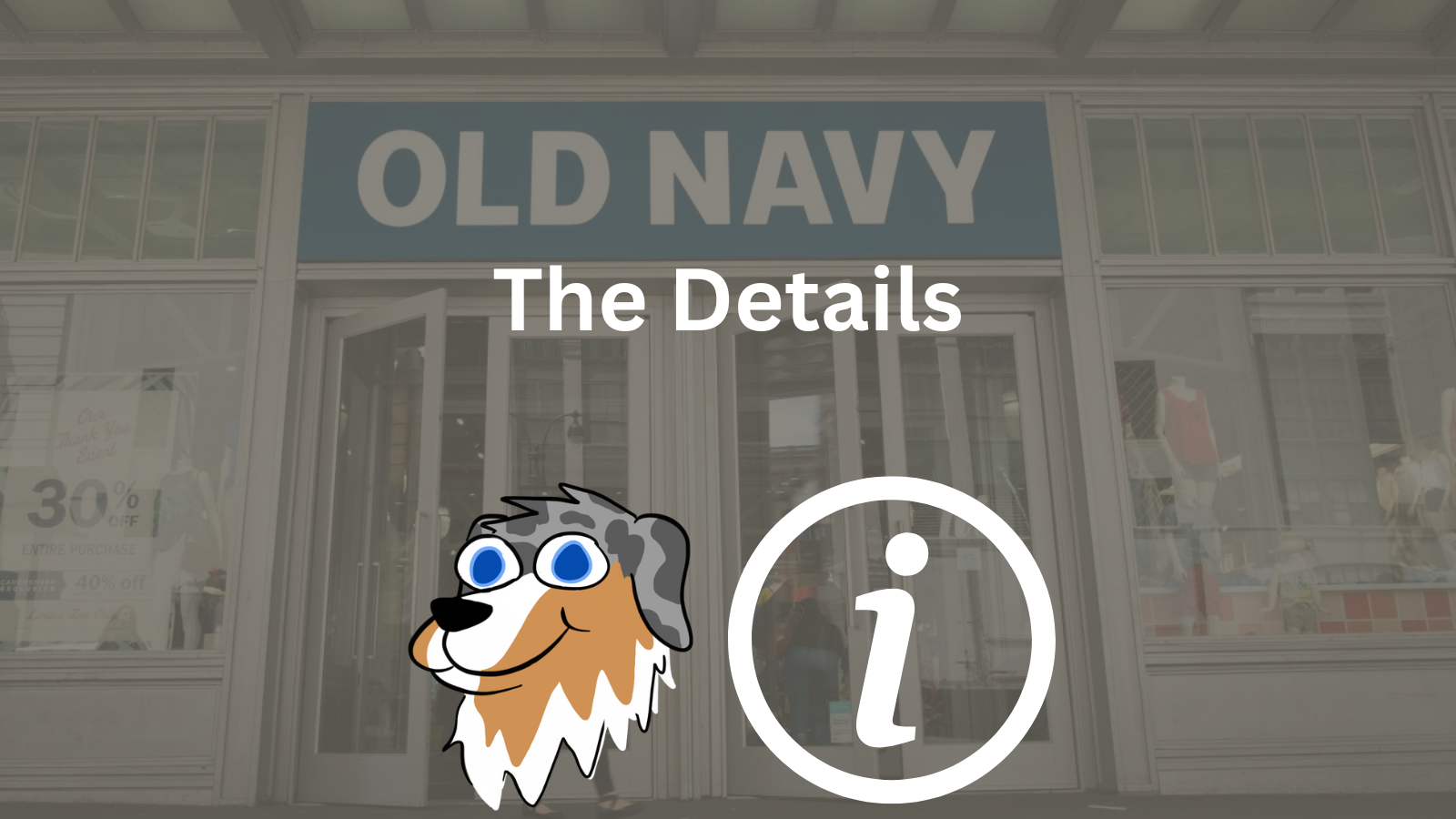 Image Text: "The Details" of Old Navy's pet policy