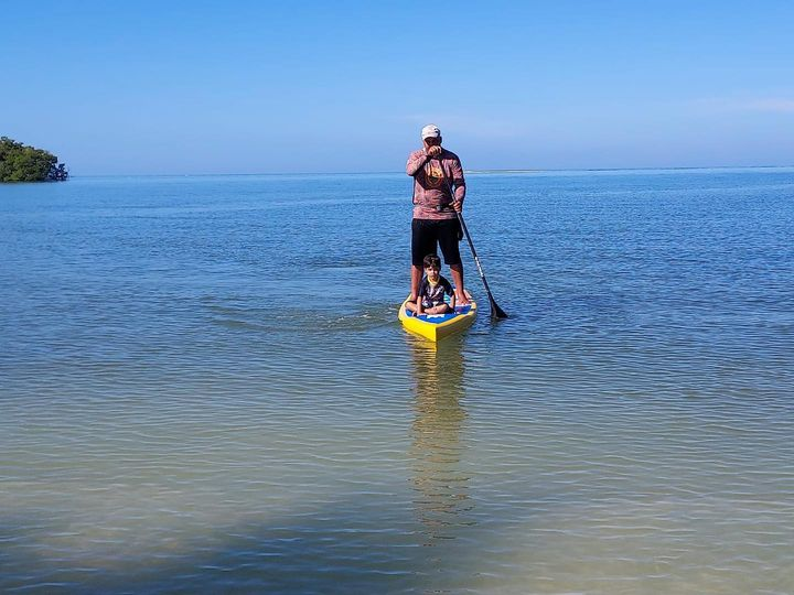 paddling a paddle board