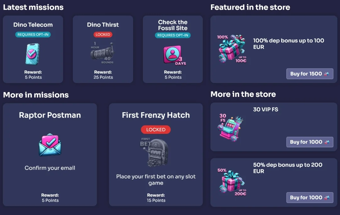 Binobet Missions for Players