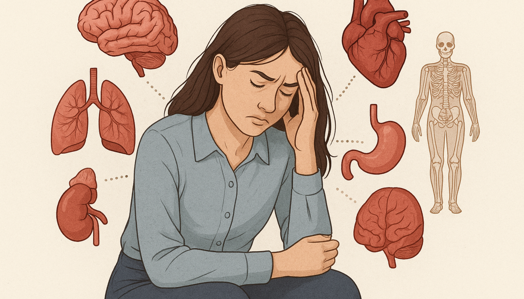 Stress påvirker ikke bare humøret – det kan skade hjertet, hjernen, magen, lungene, skjelettet og andre viktige organer i kroppen.