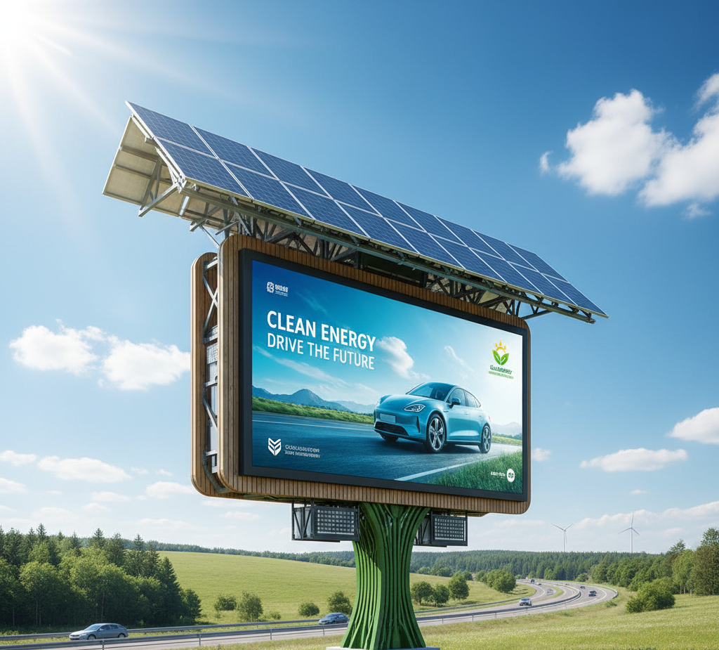 solar-powered outdoor electronic billboards