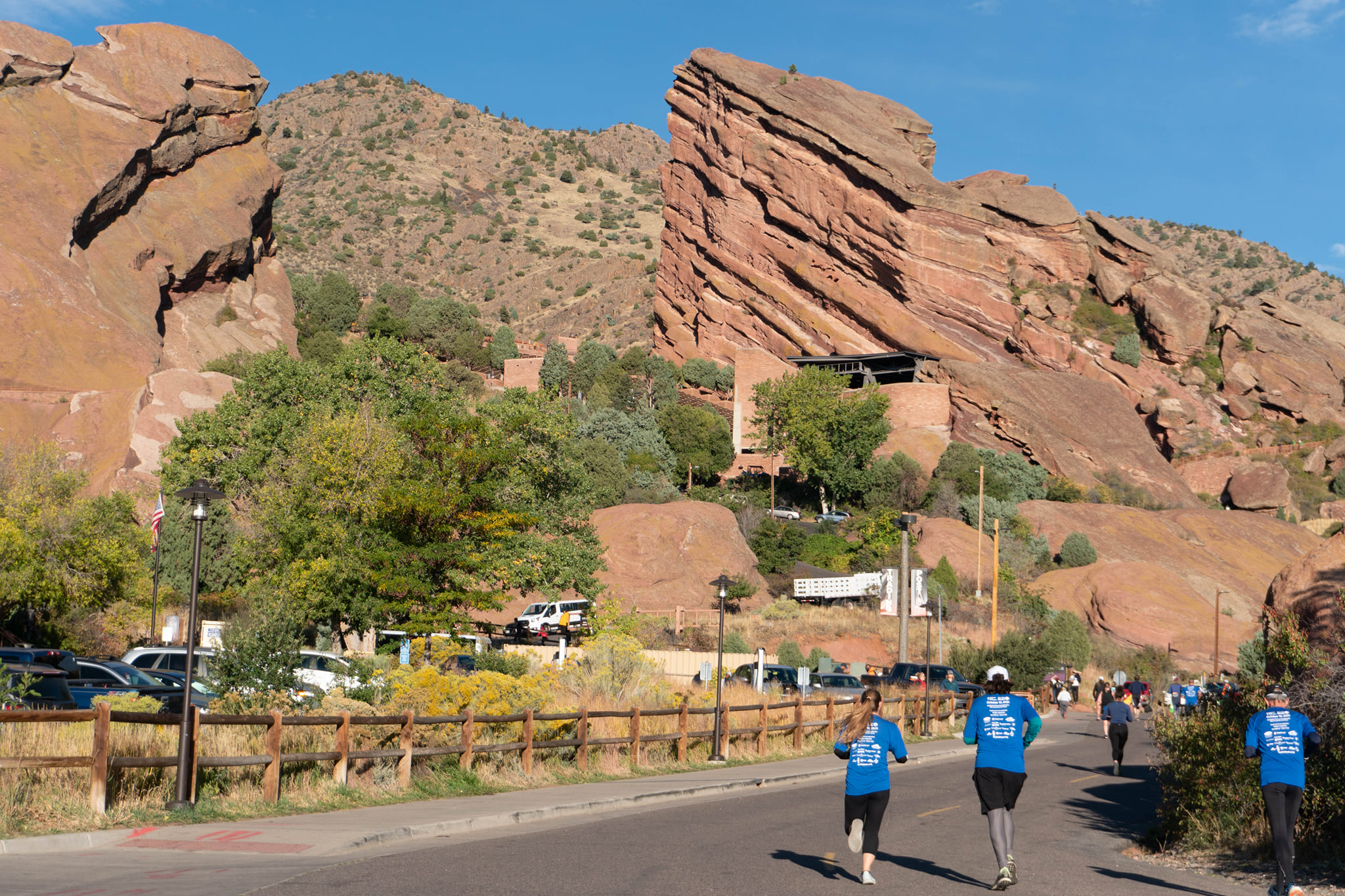 Runners participating in Run the Rocks at Red Rocks Park and Amphitheatre 