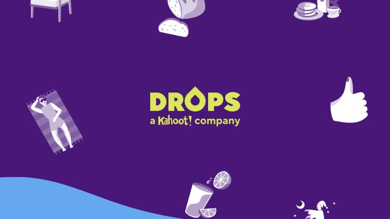 A photo of Drops' logo.