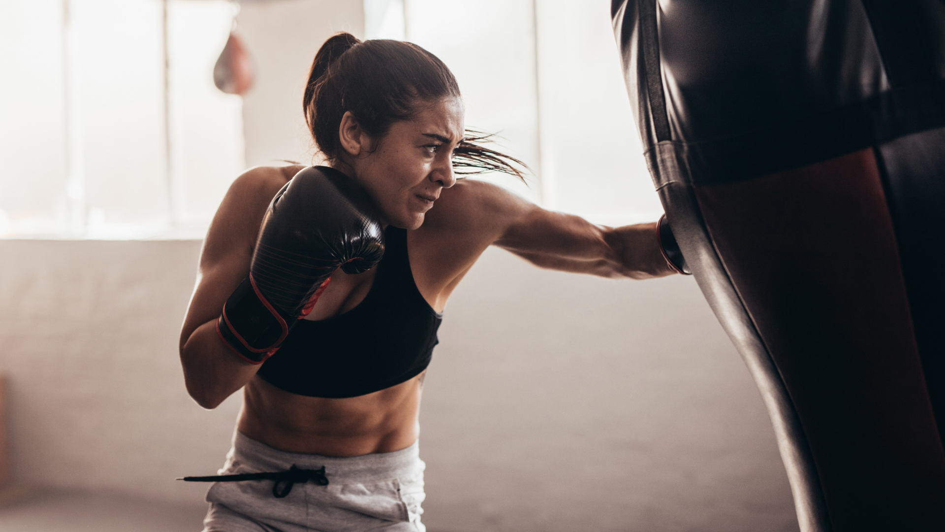 Use a punching bag for an intense workout