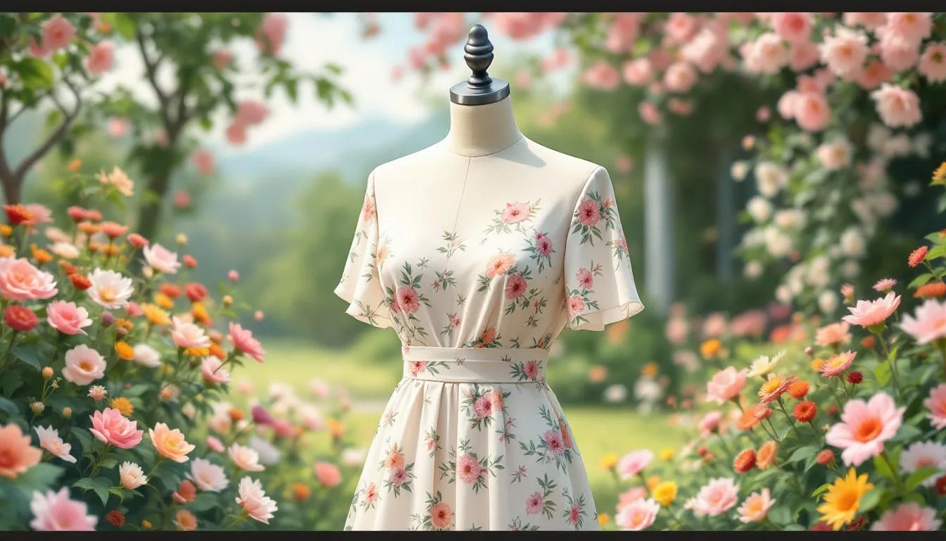 A beautiful casual wedding attire displayed on a mannequin.