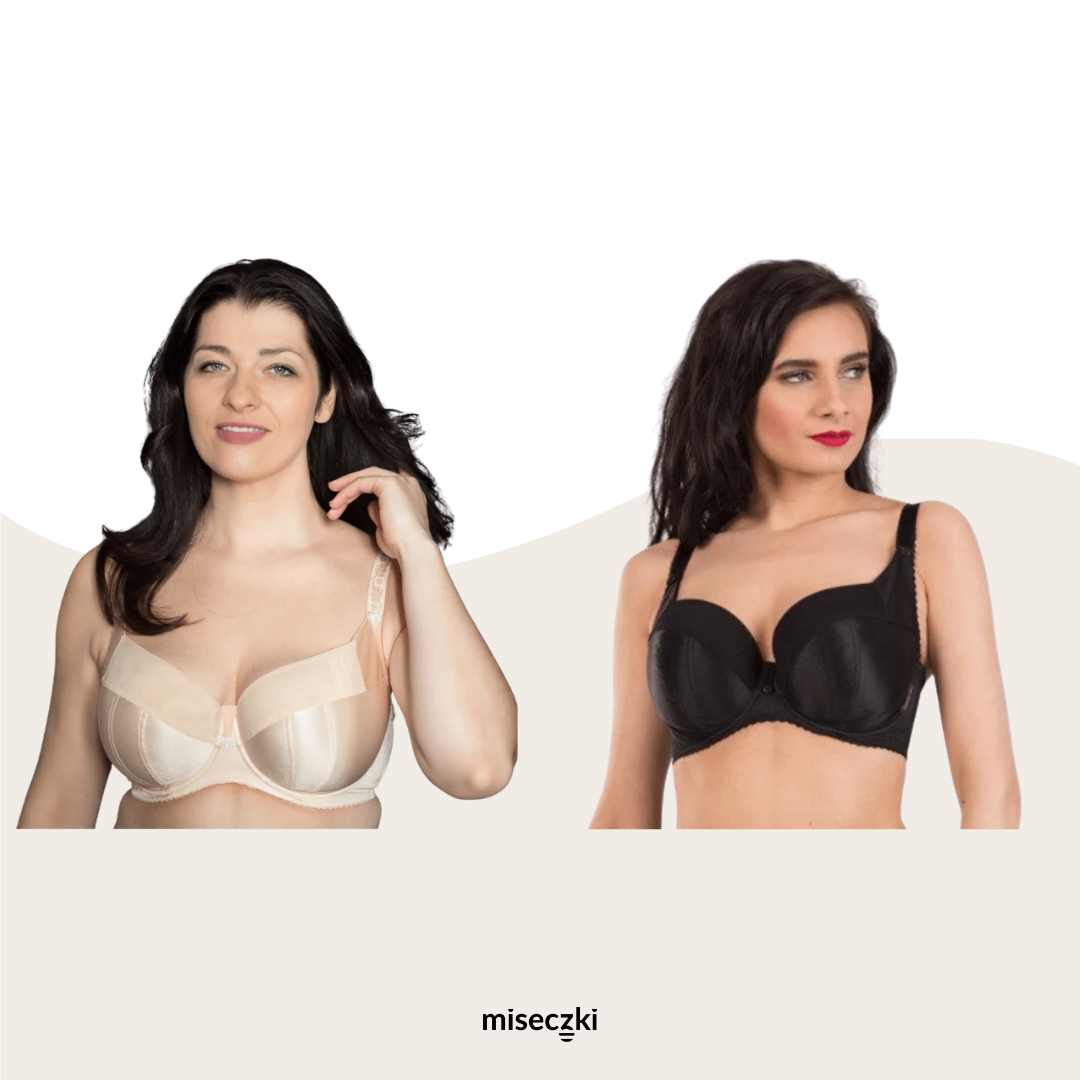 Models wearing Ewa Michalak SF "Gładzioch" Polish Bra for narrow root shapes