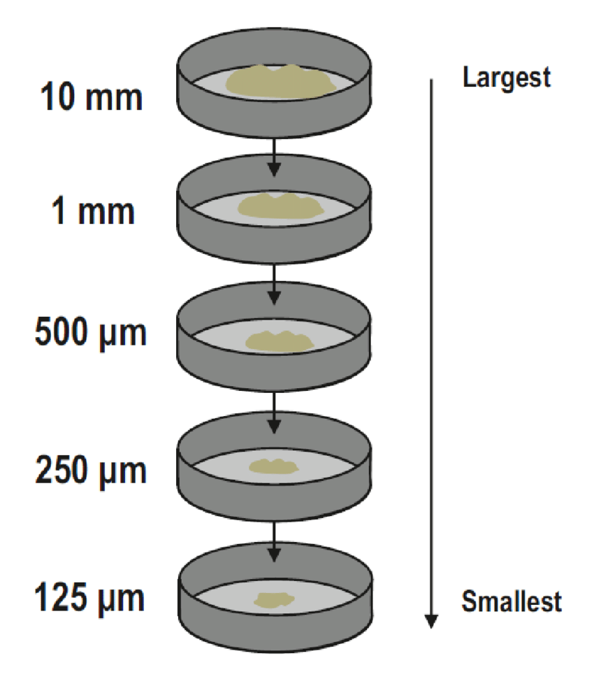 Illustration of industrial sieving techniques