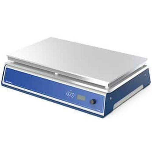 A lab hot plate with safety feature and resistant surface
