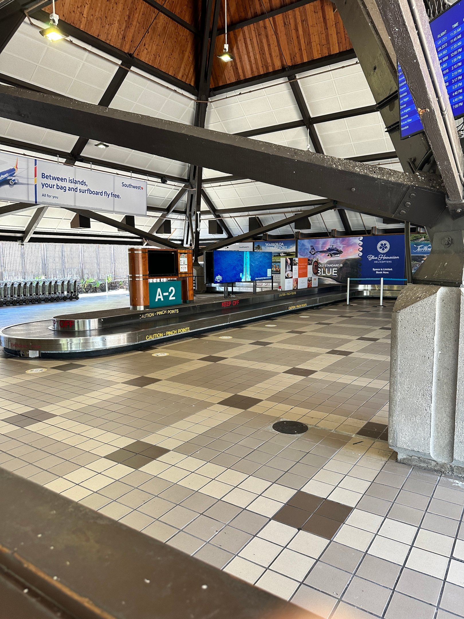 Baggage claim area at Kona Airport