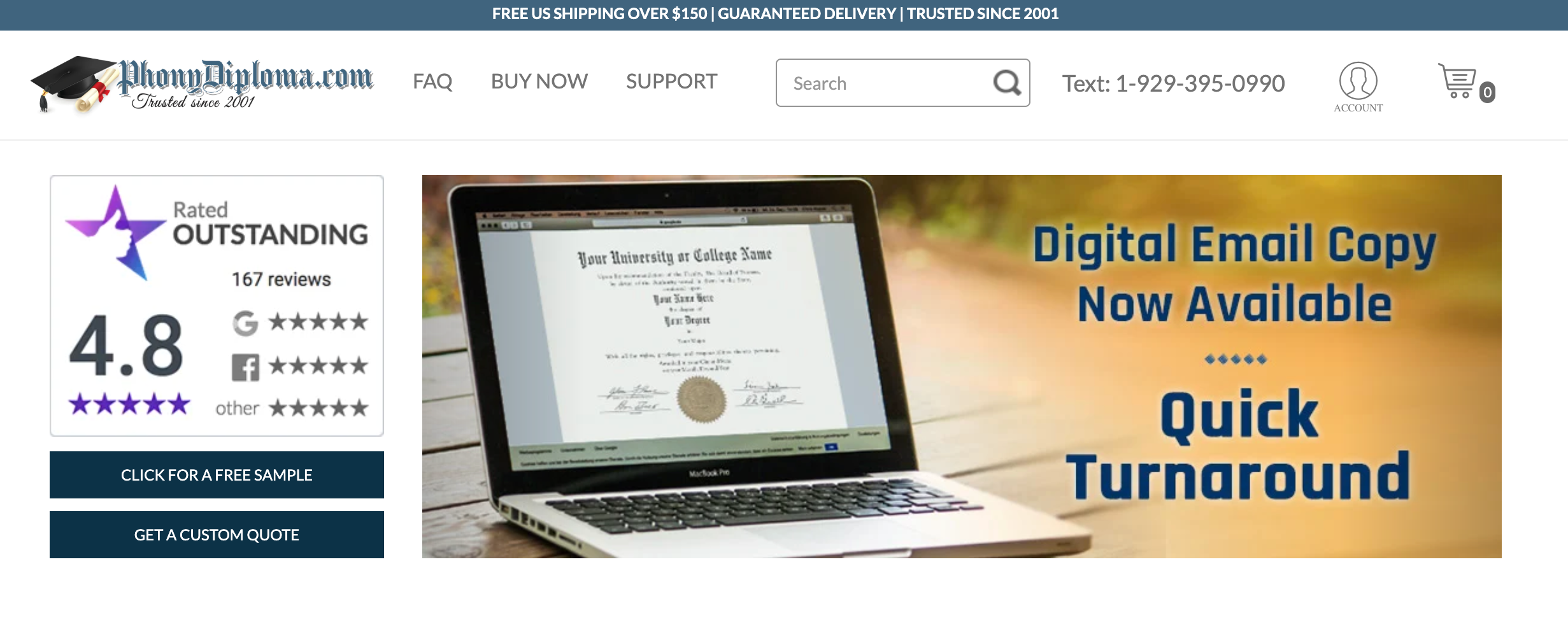 PhD diplomas at PhonyDiploma.com