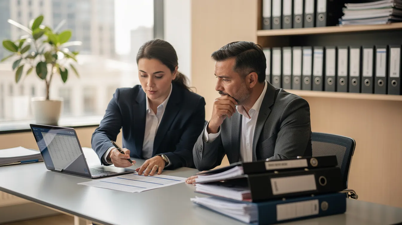 A professional tax advisor is reviewing documents with a small business owner, discussing eligibility requirements for the employee retention tax credit and how it could benefit their business. The advisor is providing guidance on maximizing potential tax refunds and ensuring compliance with IRS regulations.