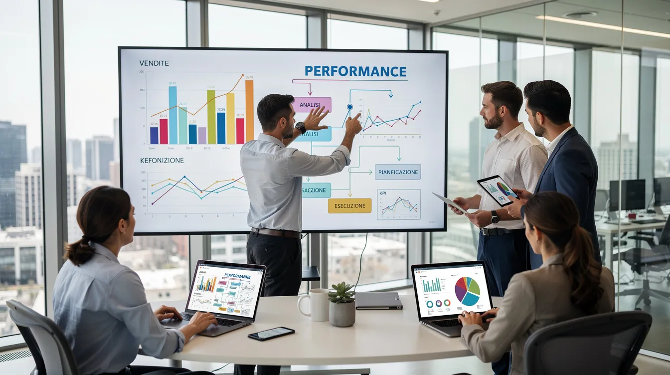 Un team di lavoro in un ufficio moderno analizza dati su schermi digitali, con grafici e flussi di processo che evidenziano le dinamiche degli acquisti e del procurement. L'atmosfera è collaborativa e orientata alla digitalizzazione, con focus sulle opportunità offerte dalla pubblica amministrazione e dal mercato elettronico.