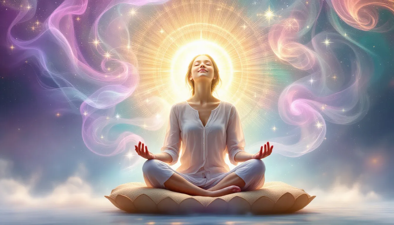 Eine visuelle Darstellung von Kundalini Erweckungserfahrungen, die verschiedene Emotionen und Energien zeigt.
