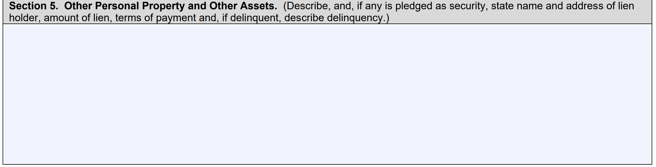 personal financial statment, other retirement accounts