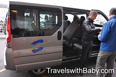 Our Paris airport shuttle service with car seats. Easy!