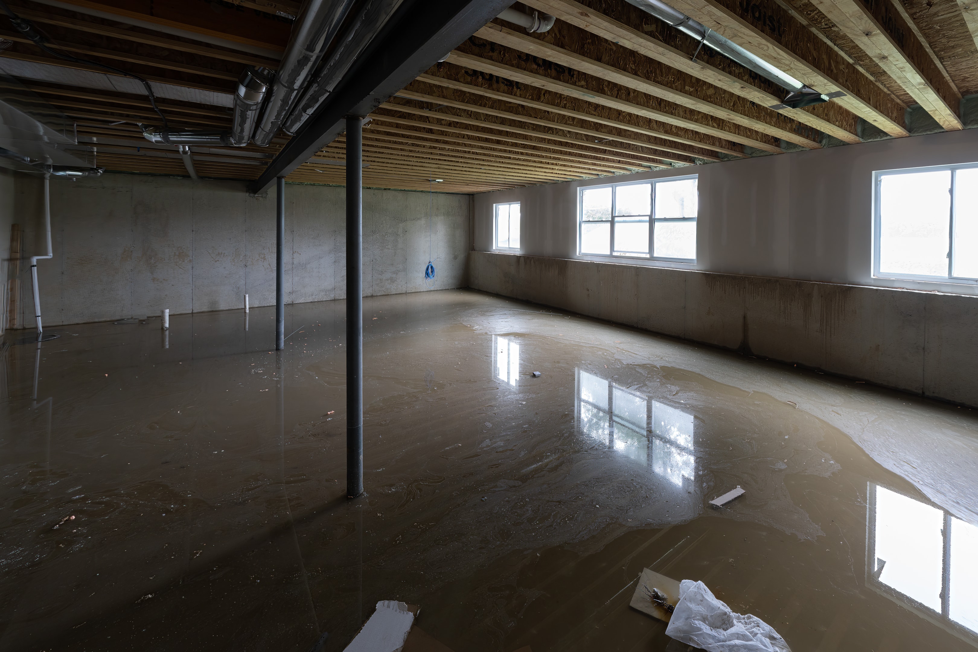 Emergency water damage restoration team responding to a water emergency.