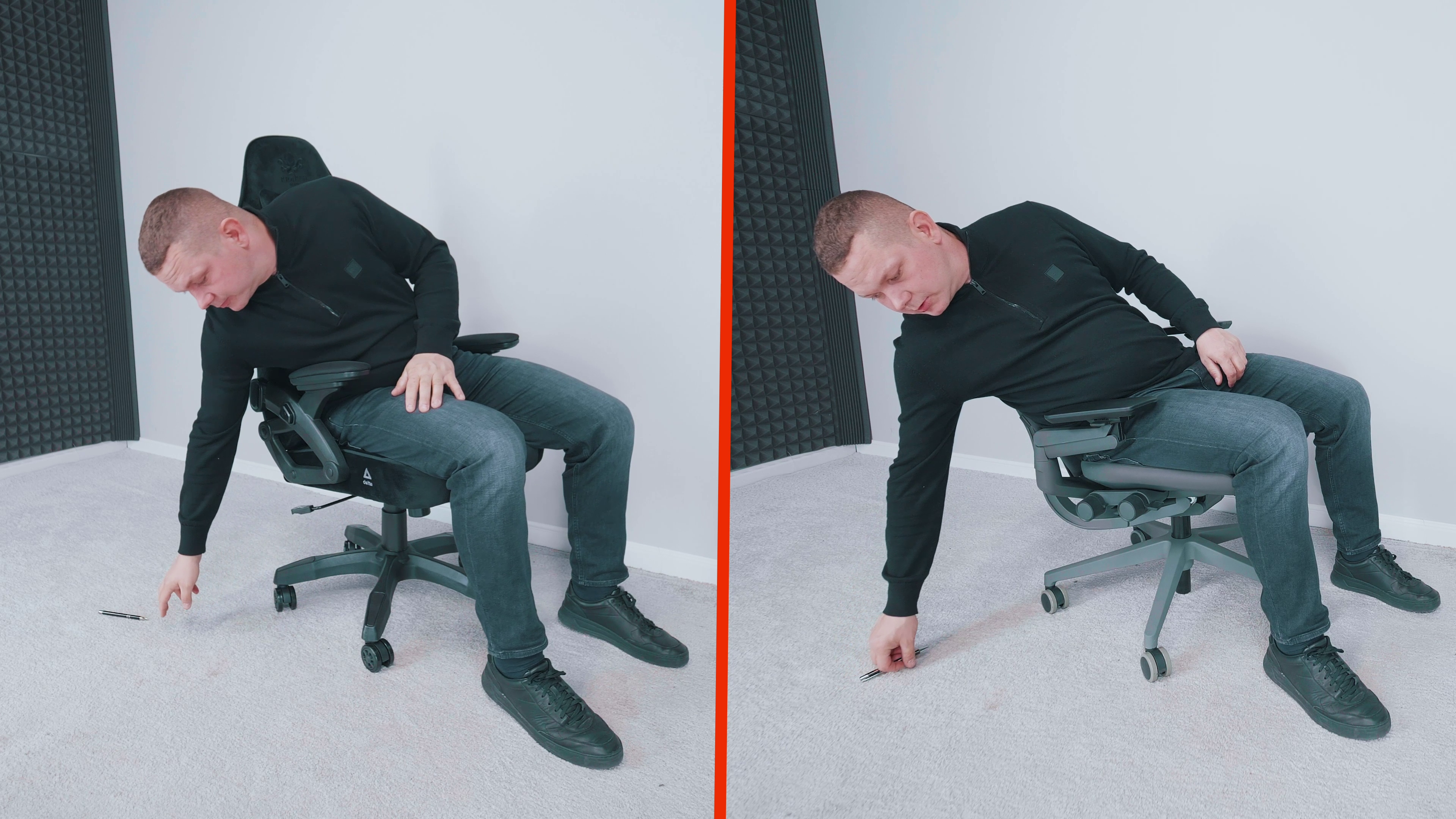Fotel gamingowy czy fotel ergonomiczny? Kompleksowe porównanie dla wymagających użytkowników 10 Test podnoszenia ołówka. Źródło: Brastech