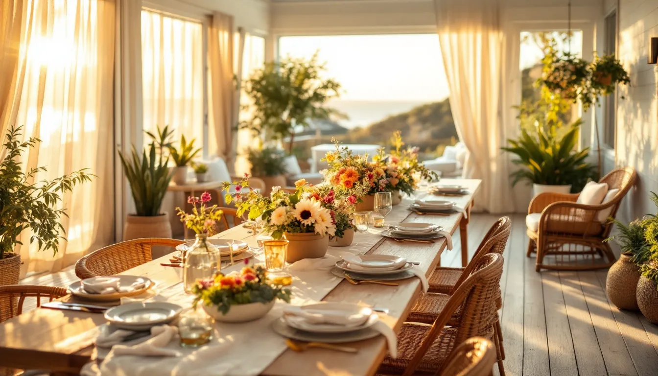 Real-life layout examples of cozy indoor gatherings that embody coastal vibes.