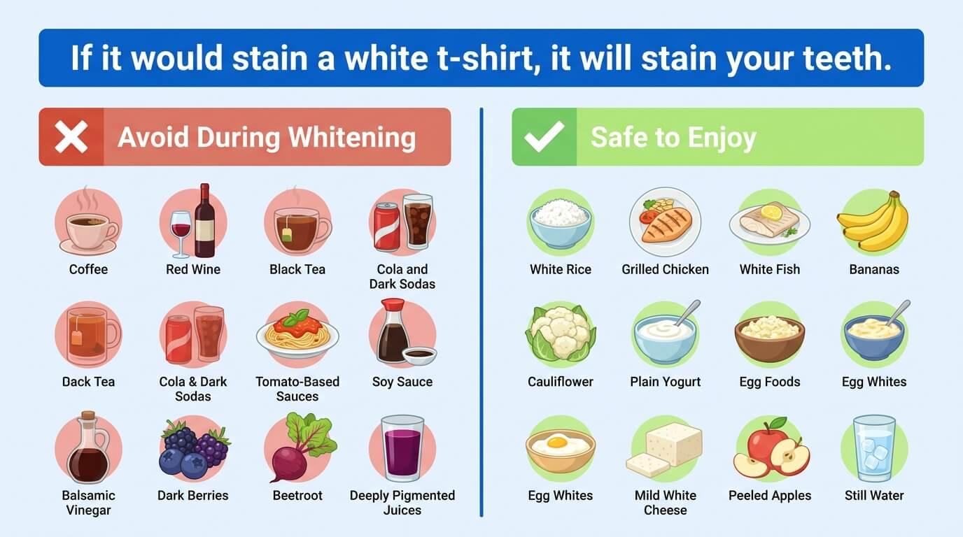 Foods and Drinks to Avoid During Your Whitening Journey