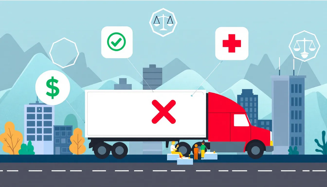 An illustration depicting various types of compensation available after a truck accident, relevant for truck accident victims.