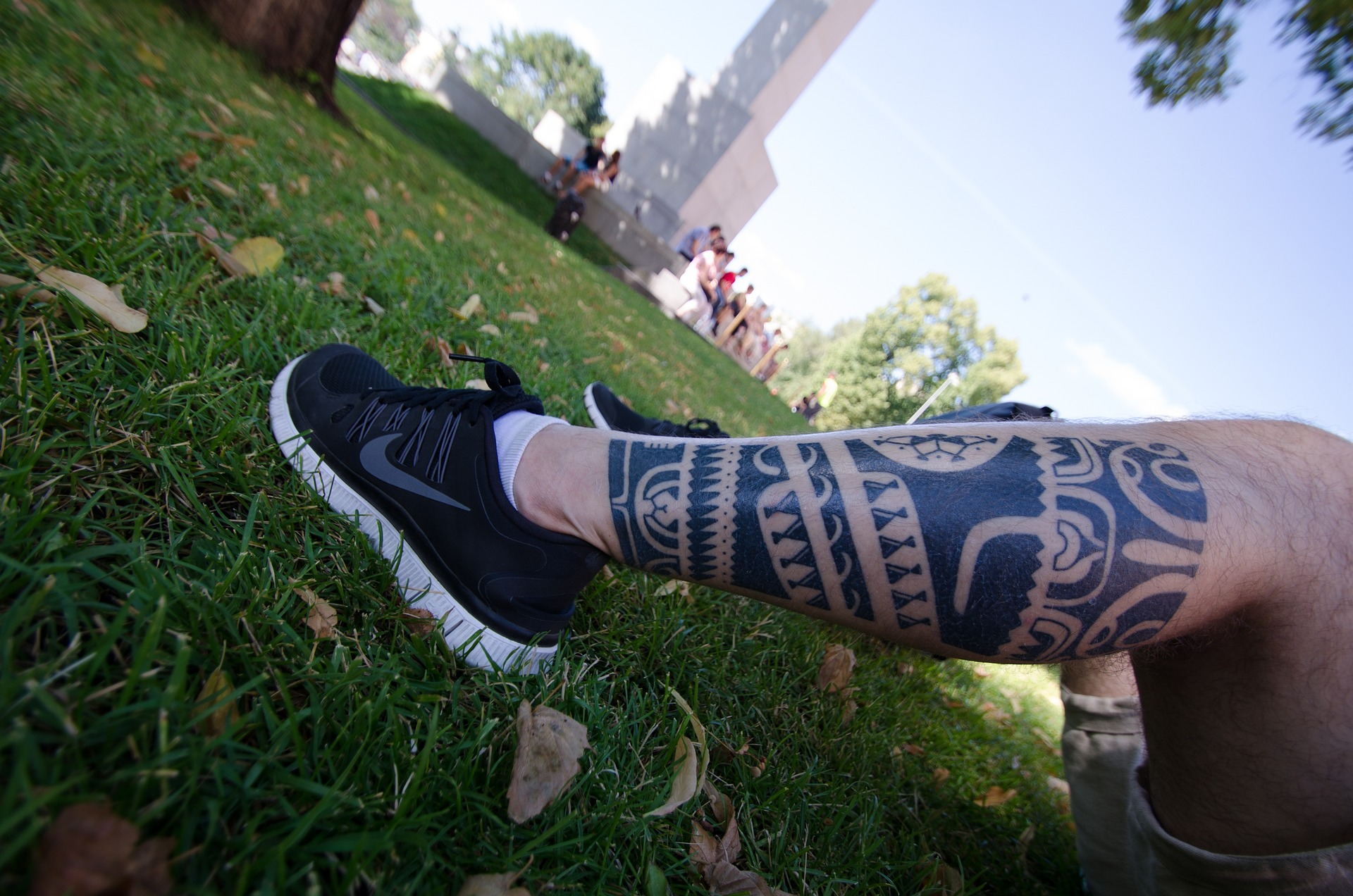 A Large Tattoo on Lower Leg