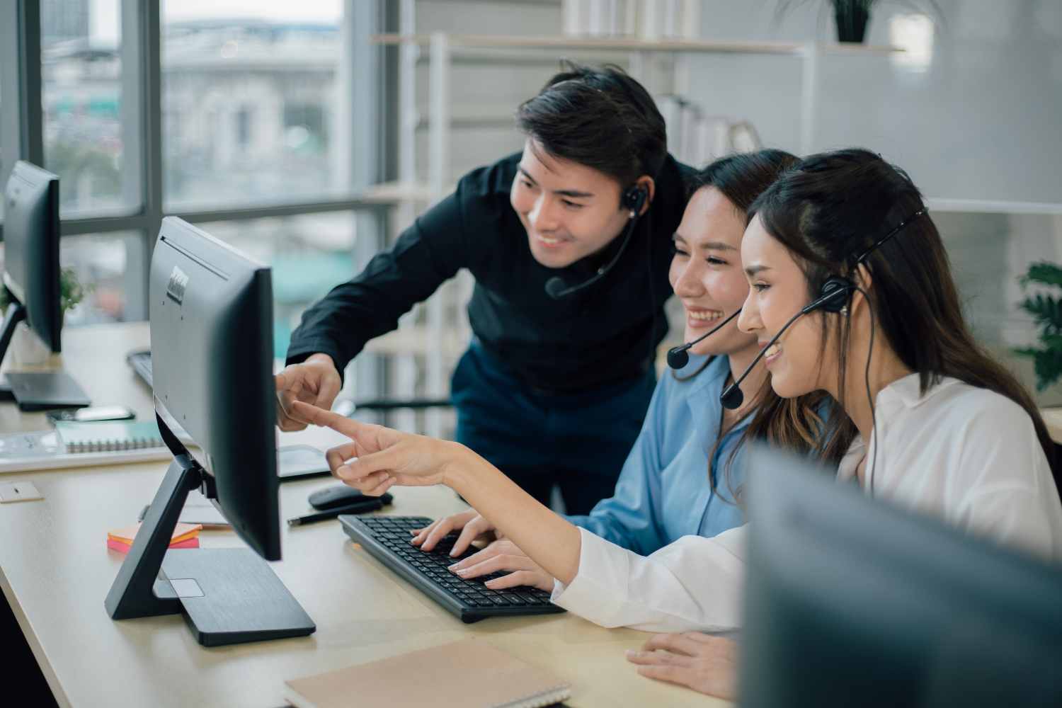 Remote workers working together.