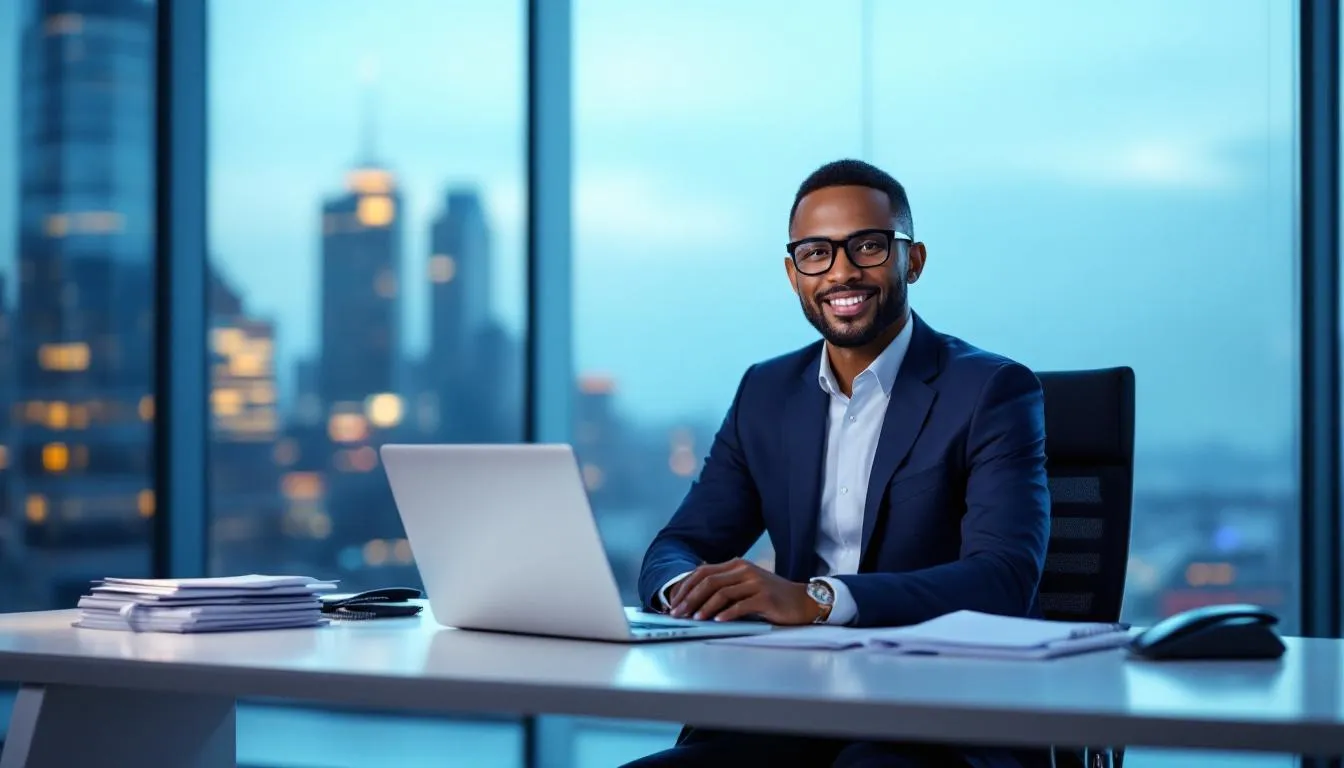 A professional immigration consultant providing guidance to clients.