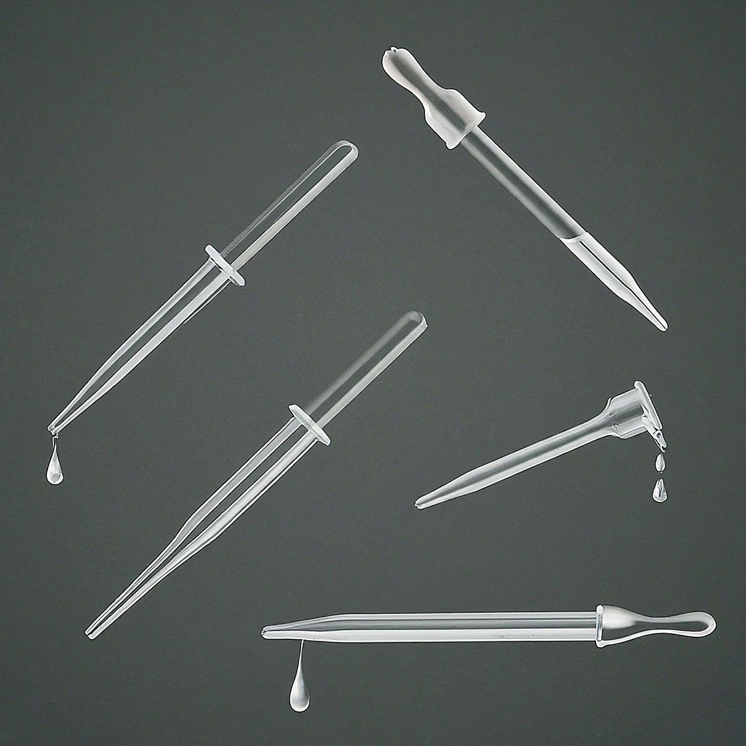 Illustration of different types of glass and plastic pipettes