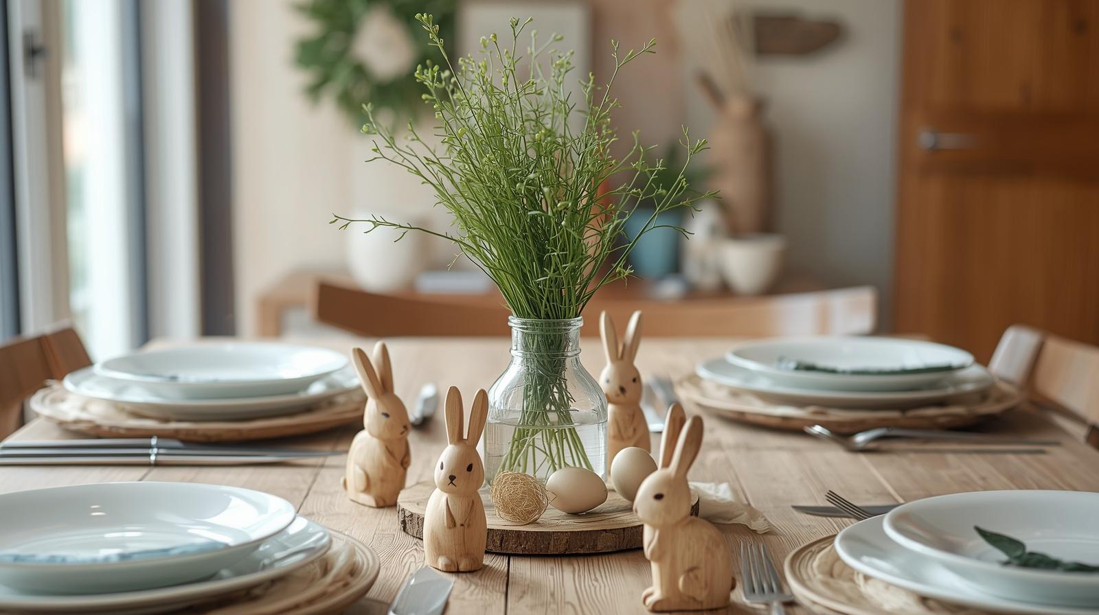 Elegant woodland inspired Easter table decor ideas for your next easter family lunch