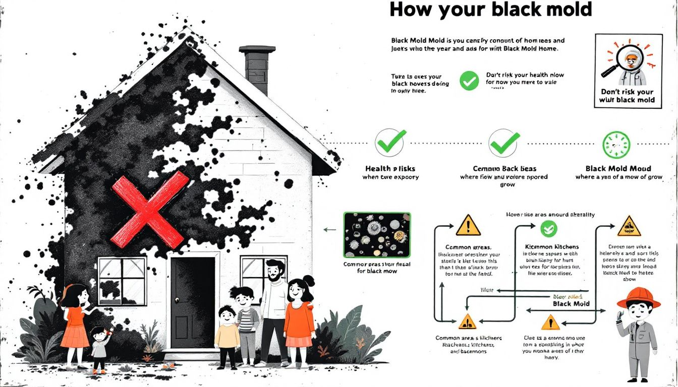 A visual representation of health risks associated with black mold exposure.