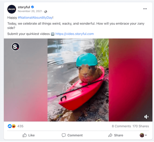 A great example of November content marketing campaign by Storyful on social media (Twitter) 