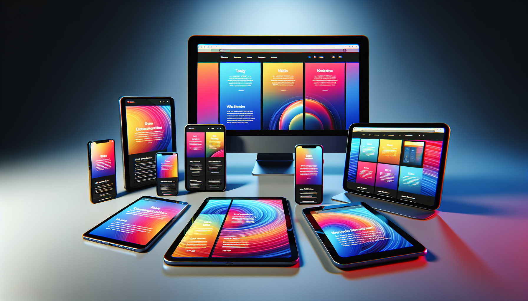 Mobile responsive website design displayed on various devices