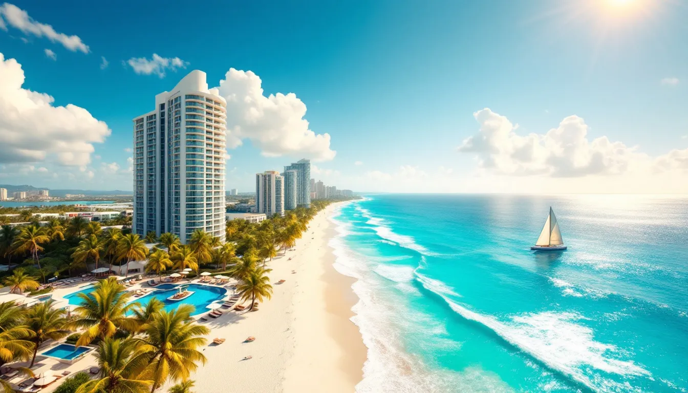 A beautiful beachfront view in Cancun showcasing real estate opportunities.