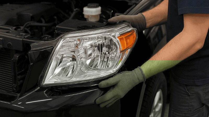 The installation of a blinker starts with removing the housing