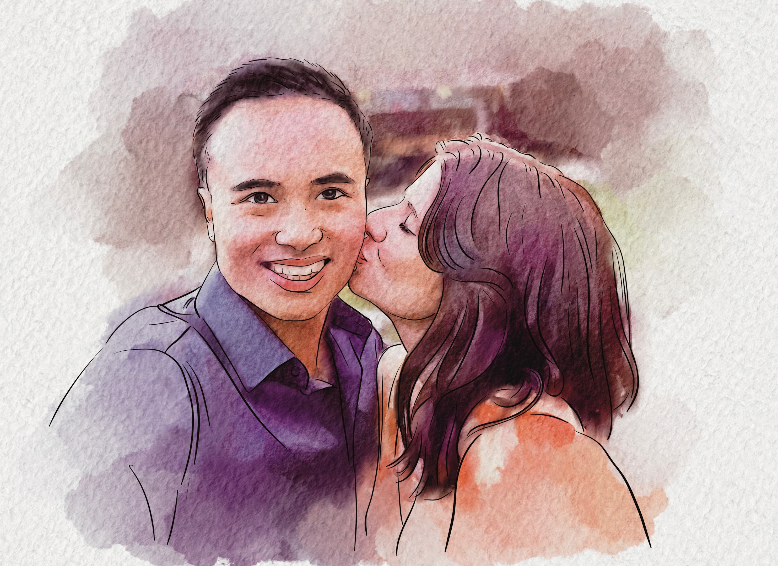 A stunning portrait transformed into a painting, showcasing the photo to painting effect.